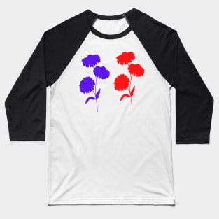 red blue flower texture Baseball T-Shirt